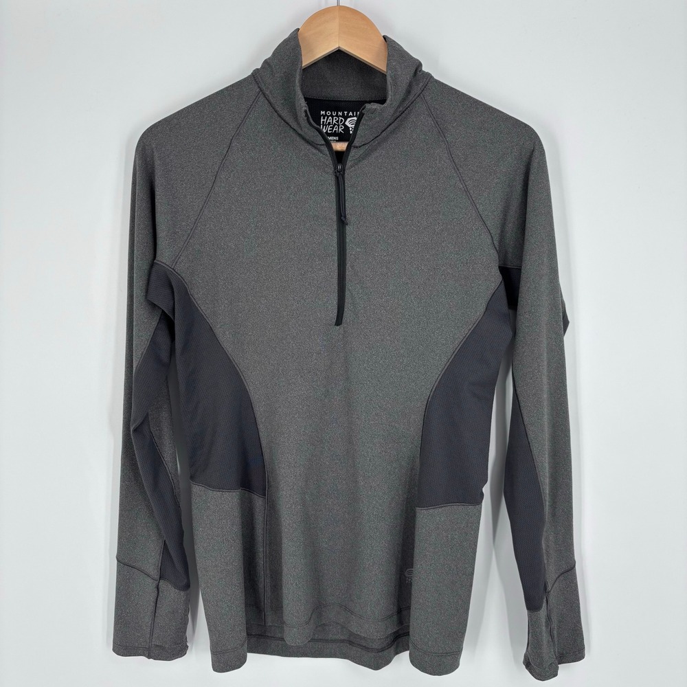 Mountain Hardwear Womens Ghee Quarter Zip Pullover Size Medium Grey Top Hiking